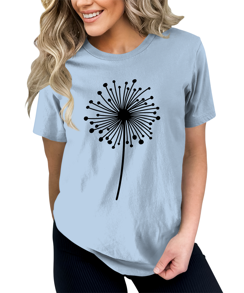 Women's Dandelion Graphic Shirts Wildflower Casual Summer Tops