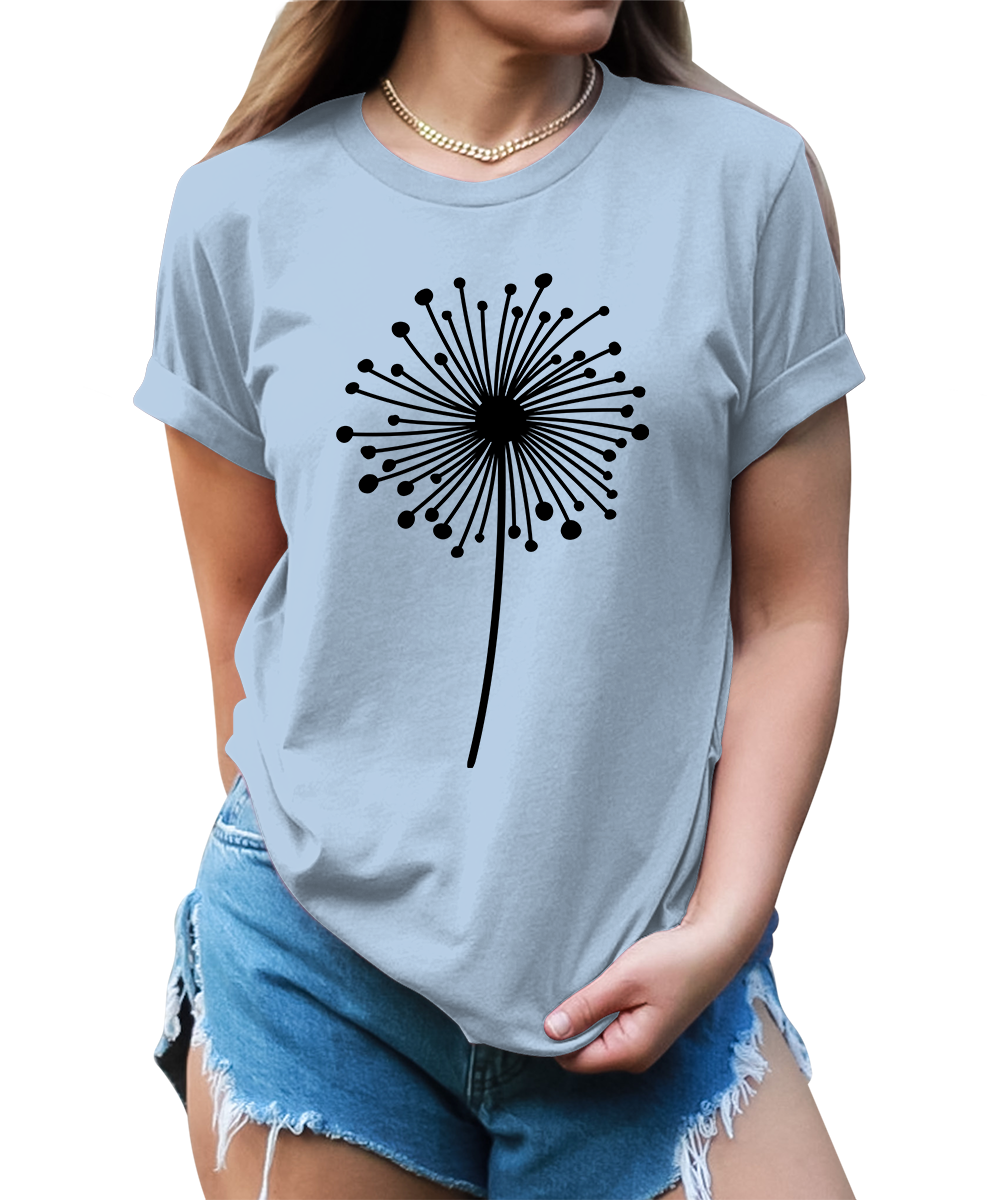 Women's Dandelion Graphic Shirts Wildflower Casual Summer Tops