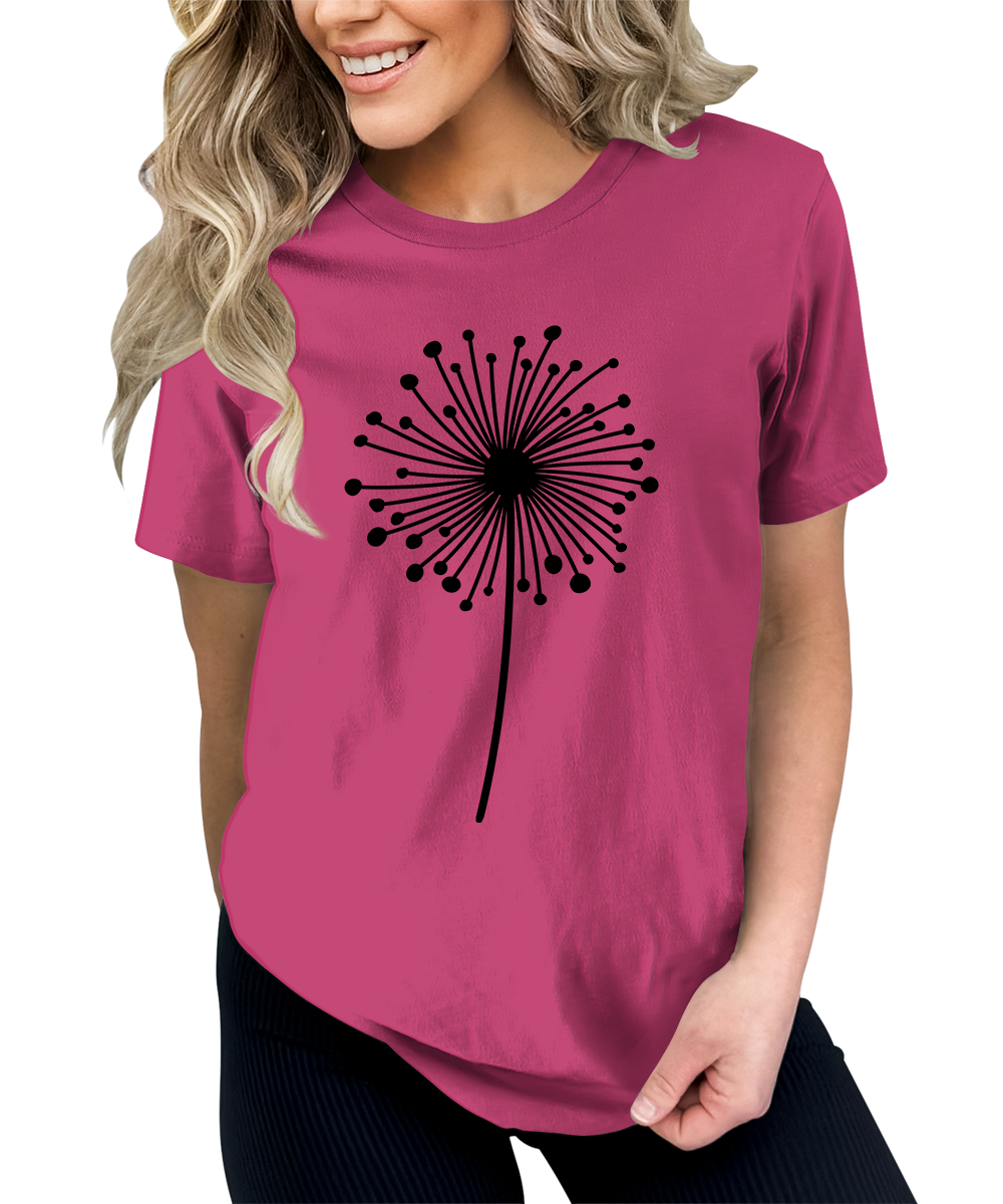 Women's Dandelion Graphic Shirts Wildflower Casual Summer Tops