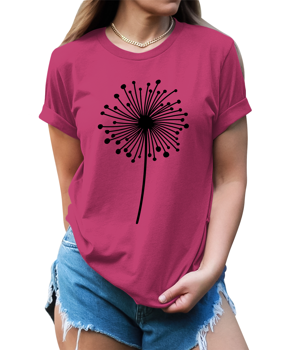 Women's Dandelion Graphic Shirts Wildflower Casual Summer Tops