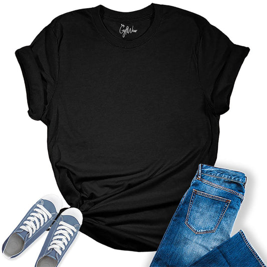 Womens Black T Shirts Premium Casual Short Sleeve Shirts Oversized Summer Tops