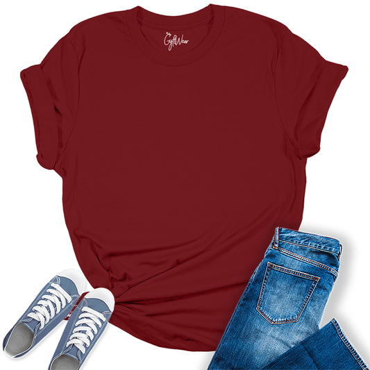 Womens Cardinal T Shirts Premium Casual Short Sleeve Shirts Oversized Summer Tops
