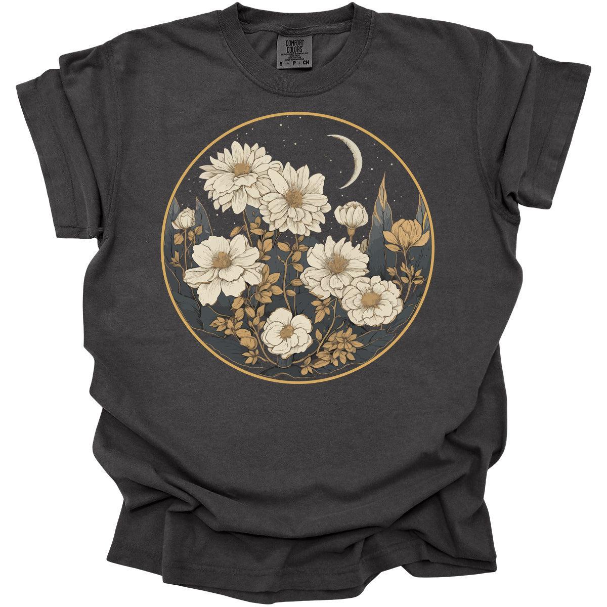 Lunar Flora – Cottagecore Moon & Flowers Shirt