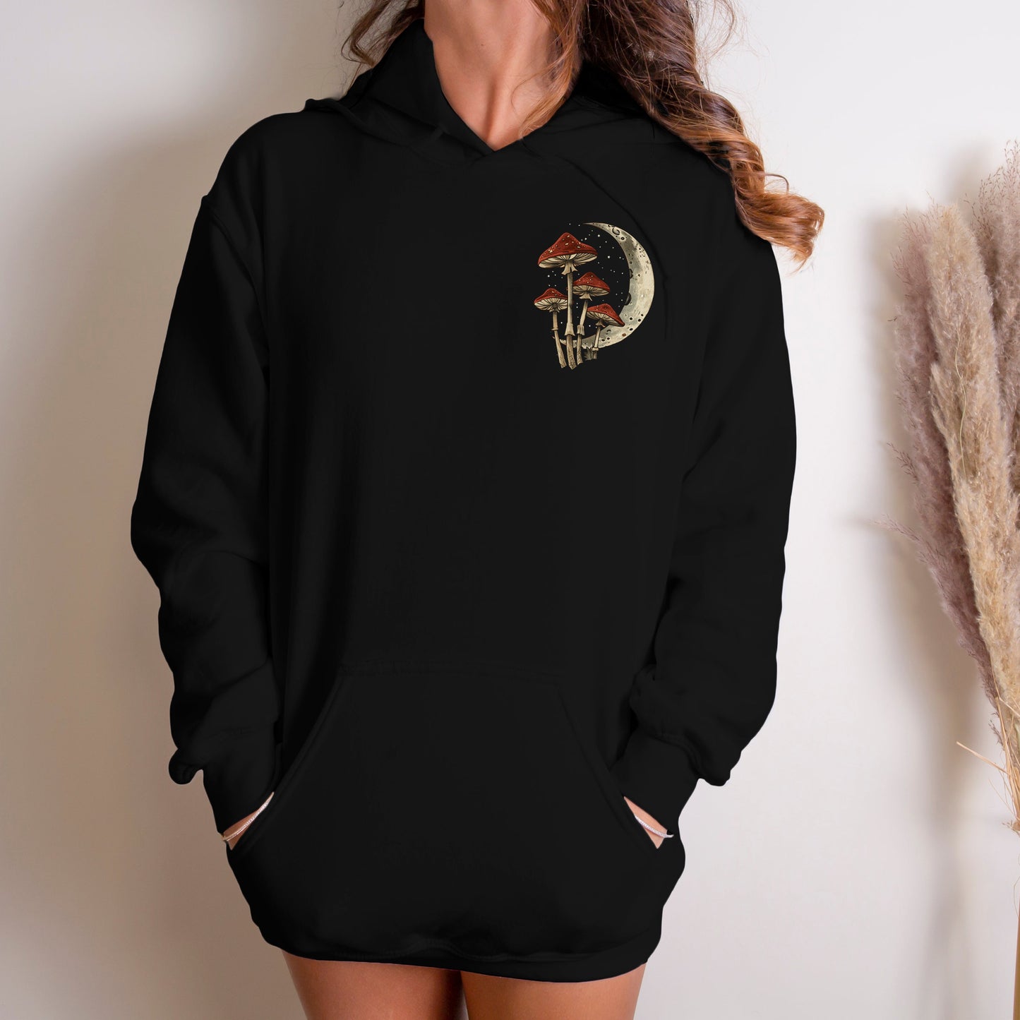 Cottagecore Mushroom Moon Front & Back Hoodie