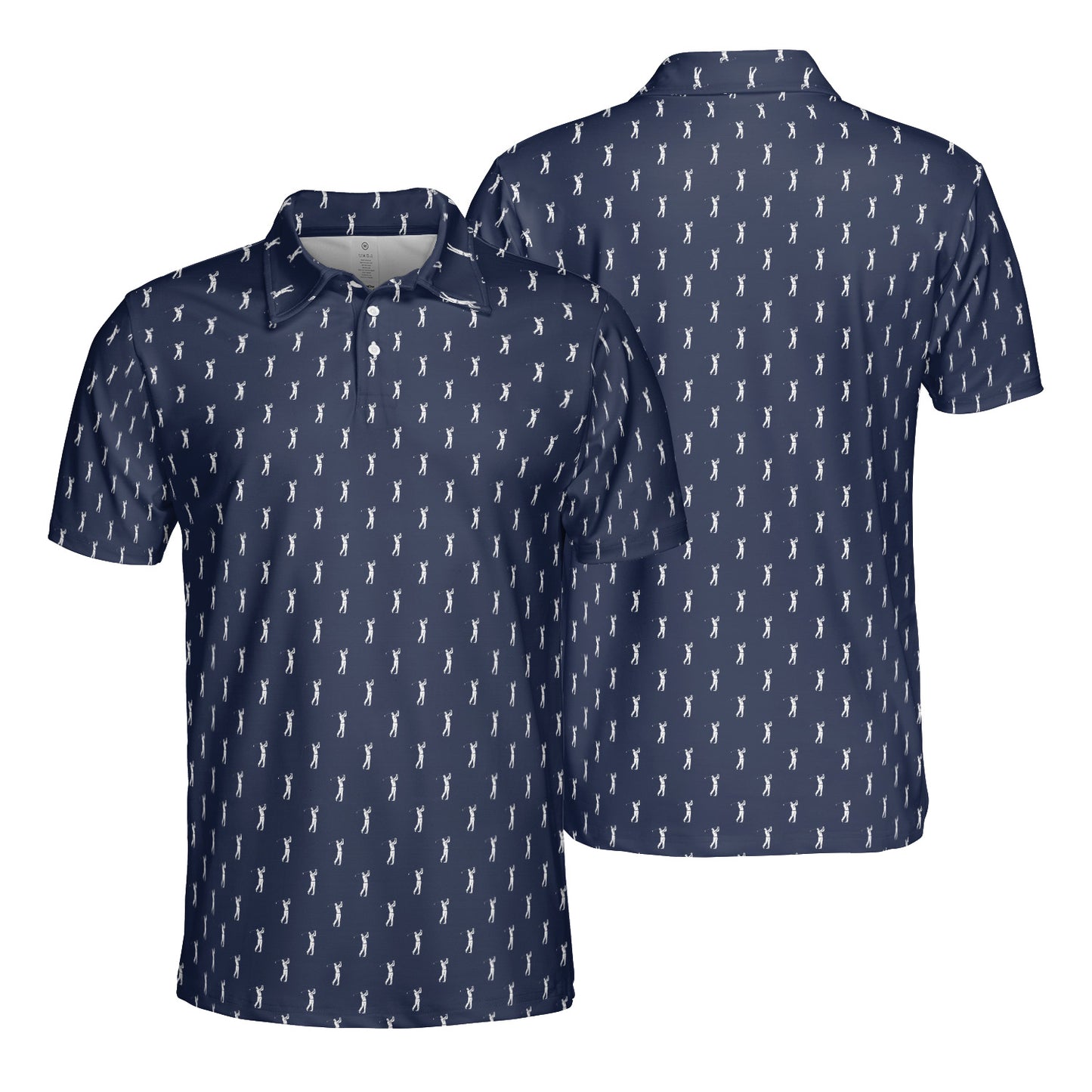 Mens Navy Golf Polo Shirts Short Sleeve Dry Fit Performance Moisture Wicking Casual Golf Shirts for Men