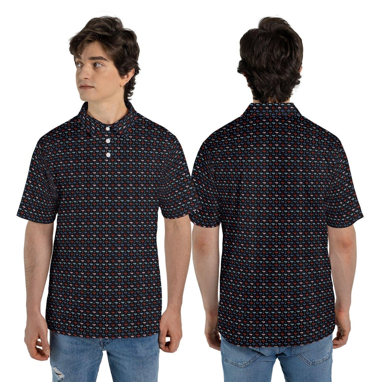 Mens Golf Polo Shirts Funny Boats And Hoes Short Sleeve Dry Fit Performance Moisture Wicking Casual Golf Shirts for Men