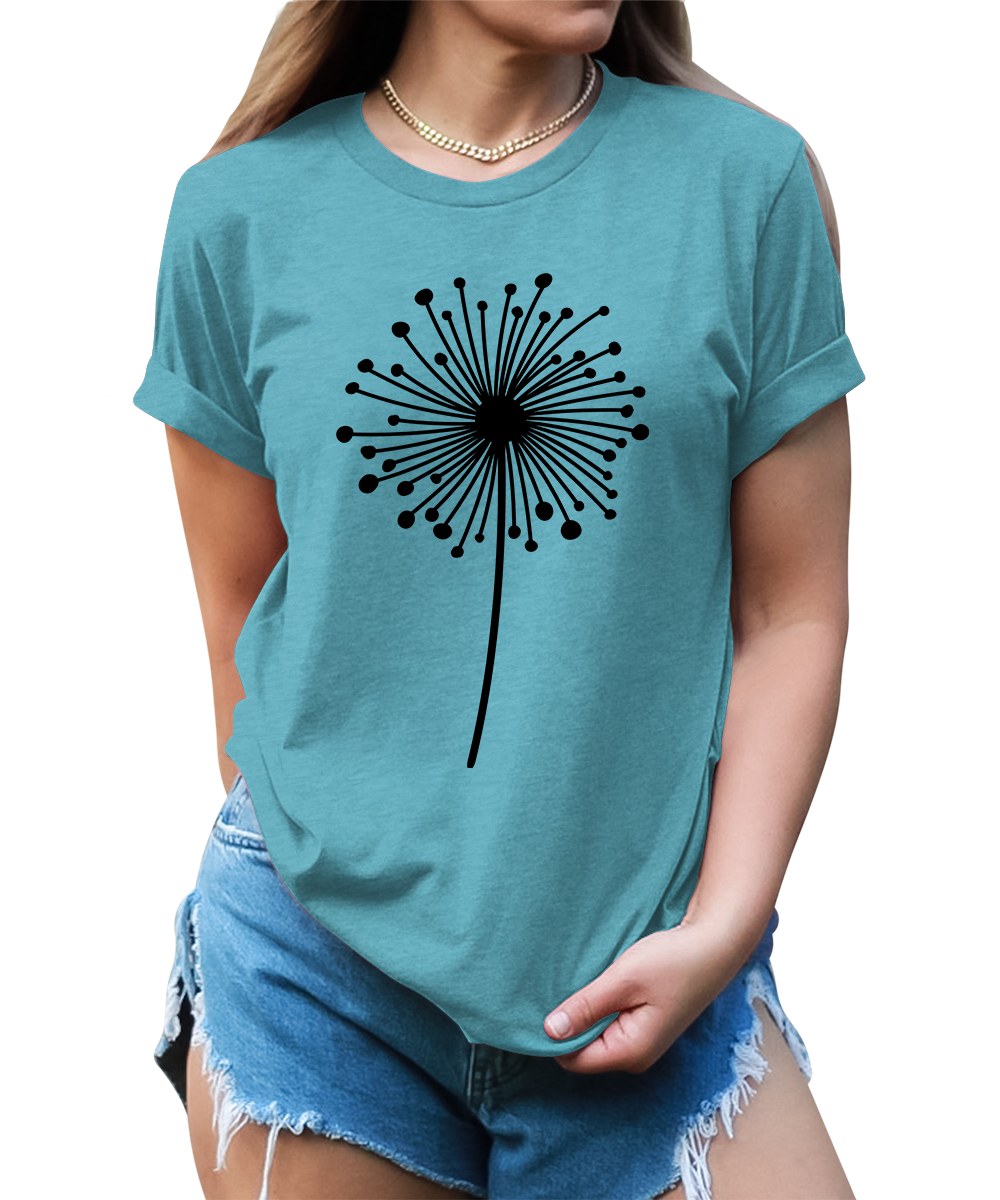 Women's Dandelion Graphic Shirts Wildflower Casual Summer Tops