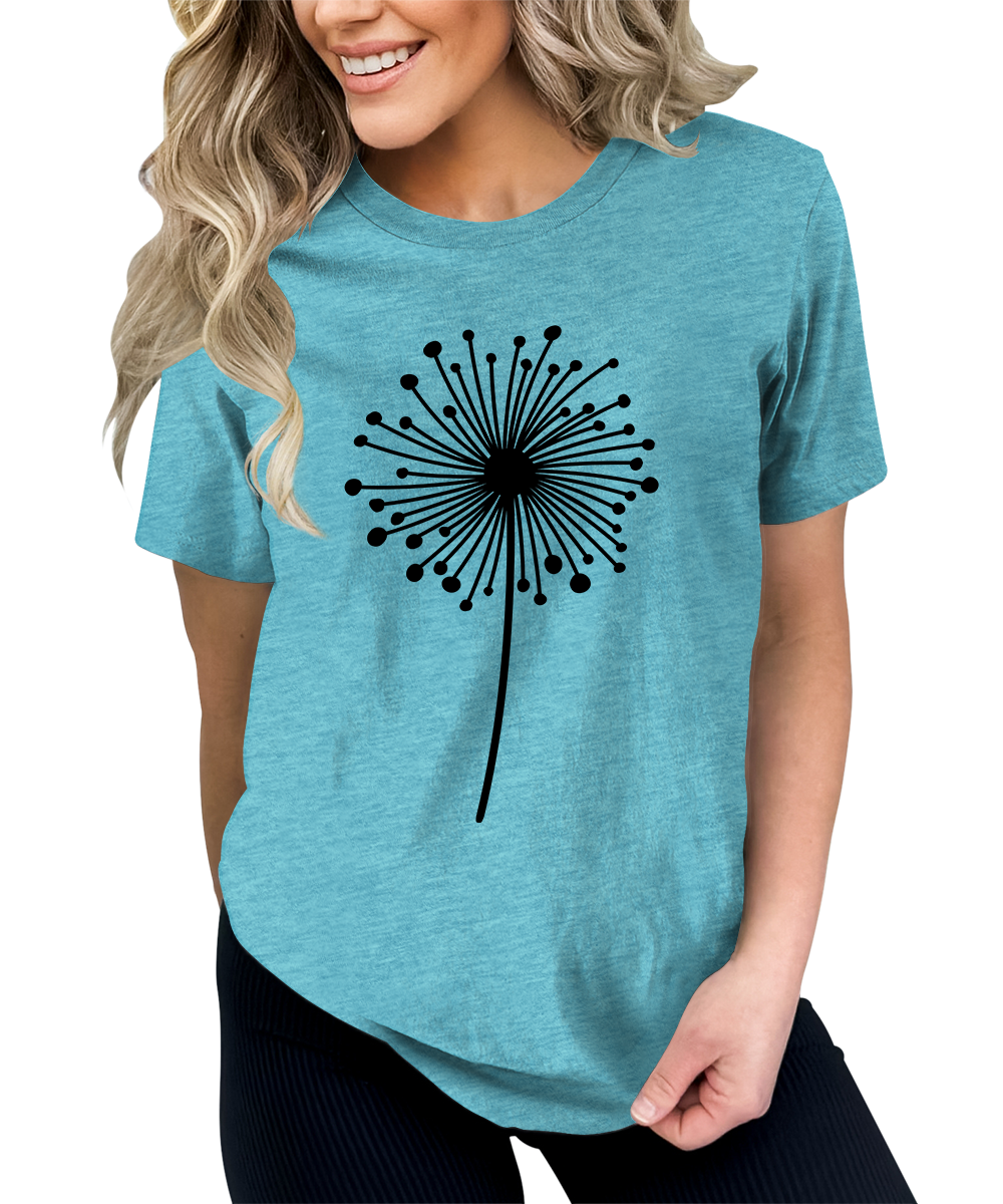 Women's Dandelion Graphic Shirts Wildflower Casual Summer Tops