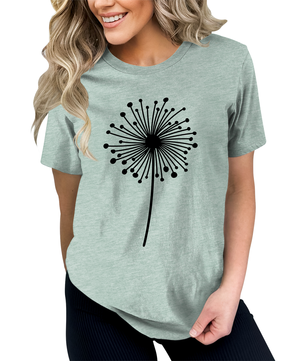 Women's Dandelion Graphic Shirts Wildflower Casual Summer Tops
