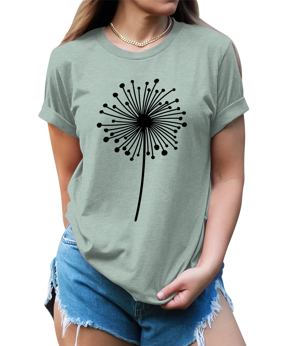 Women's Dandelion Graphic Shirts Wildflower Casual Summer Tops