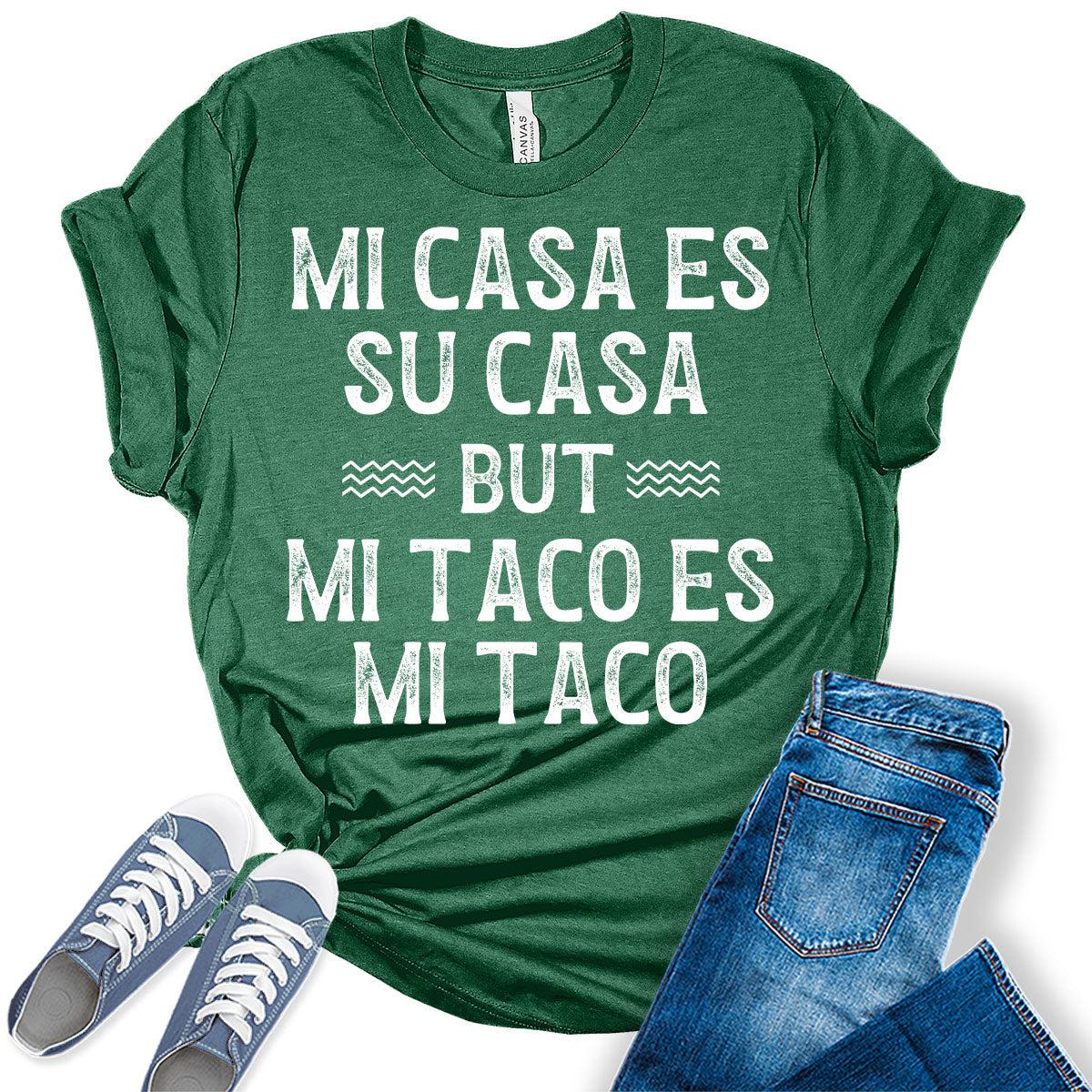 Cinco De Mayo Shirt Mi Taco ES Mi Taco T Shirt Letter Print Graphic Tees for Women