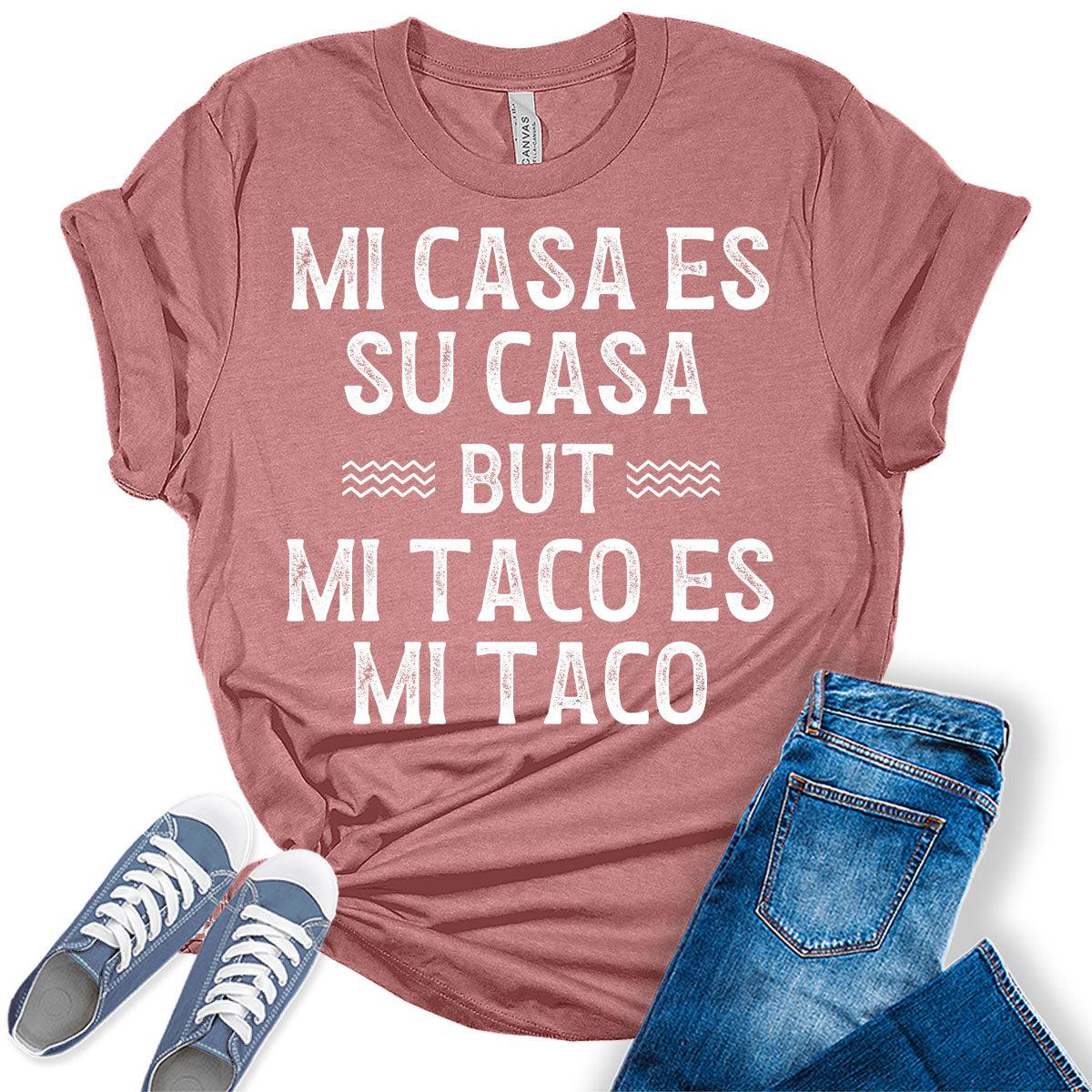 Cinco De Mayo Shirt Mi Taco ES Mi Taco T Shirt Letter Print Graphic Tees for Women