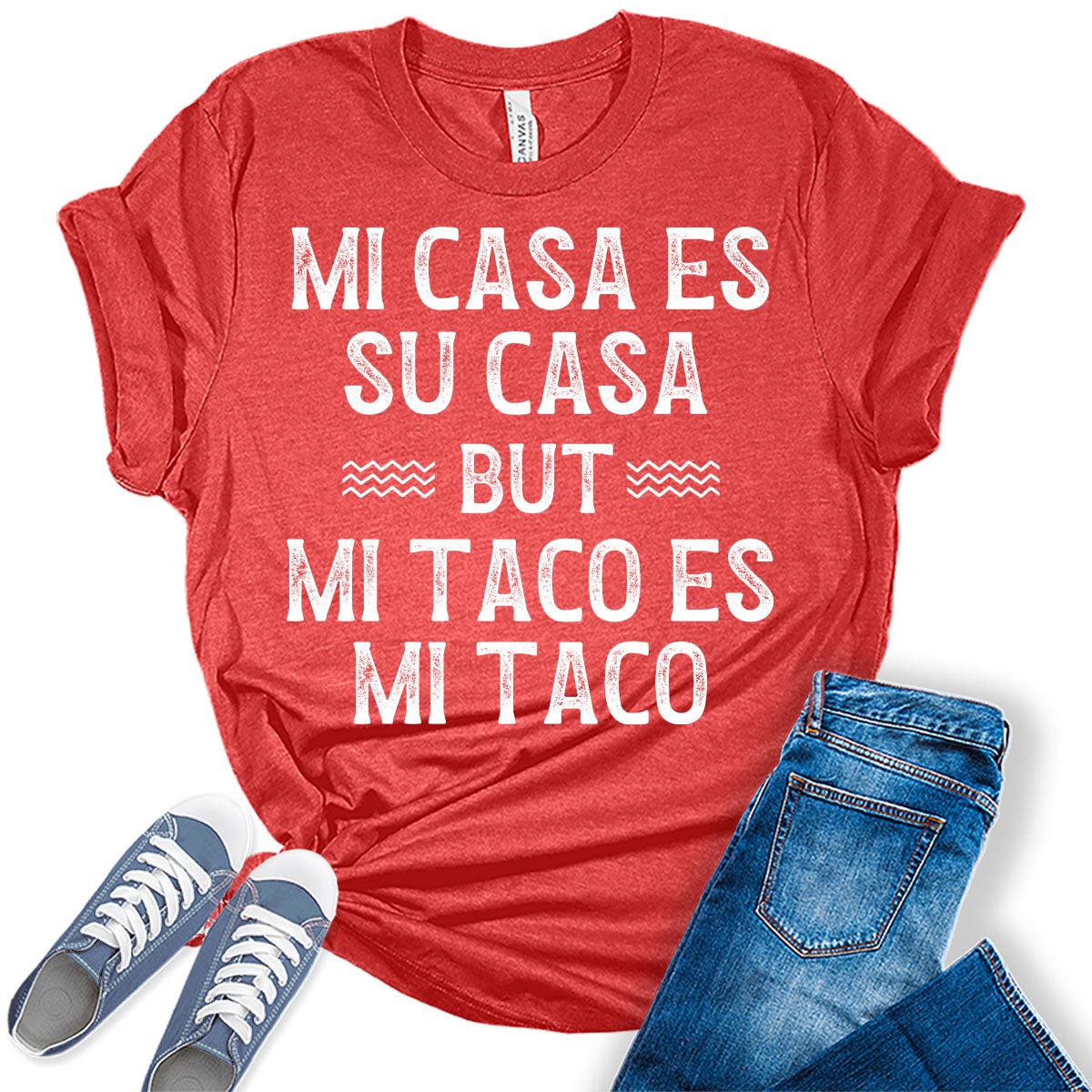 Cinco De Mayo Shirt Mi Taco ES Mi Taco T Shirt Letter Print Graphic Tees for Women