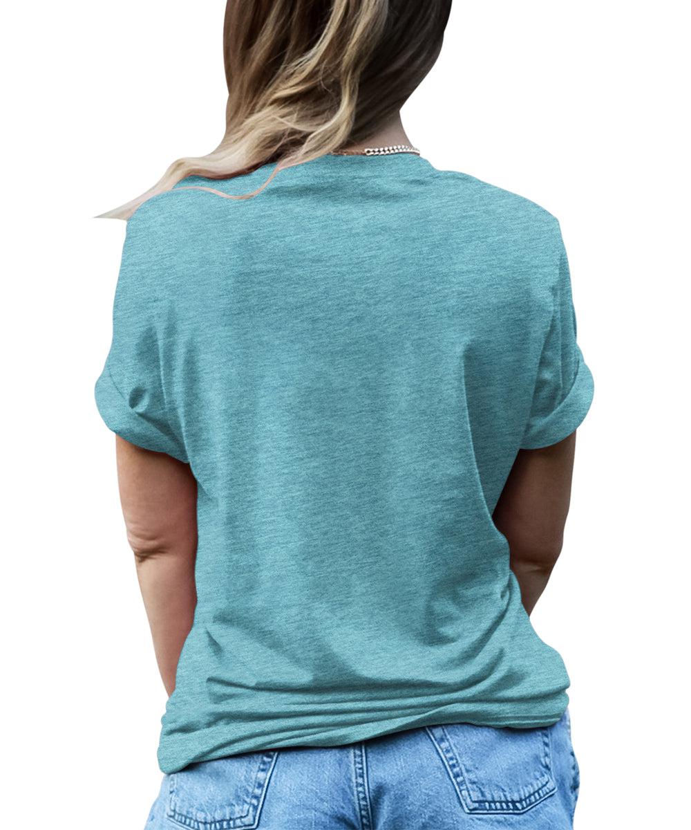 Women's Sunflower T Shirts Short Sleeve Tees Graphic Loose Summer Tops