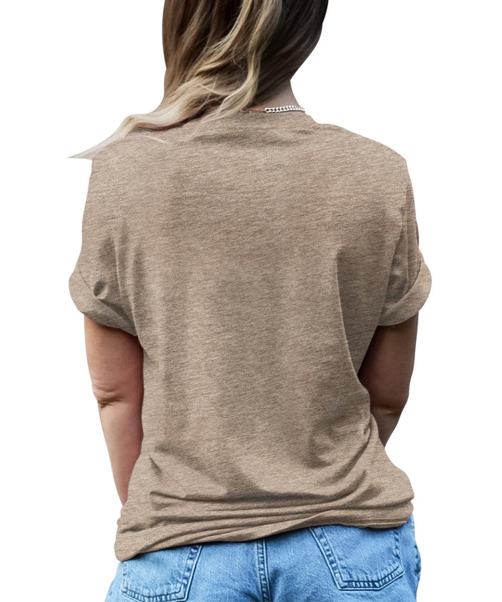 Women's Sunflower T Shirts Short Sleeve Tees Graphic Loose Summer Tops