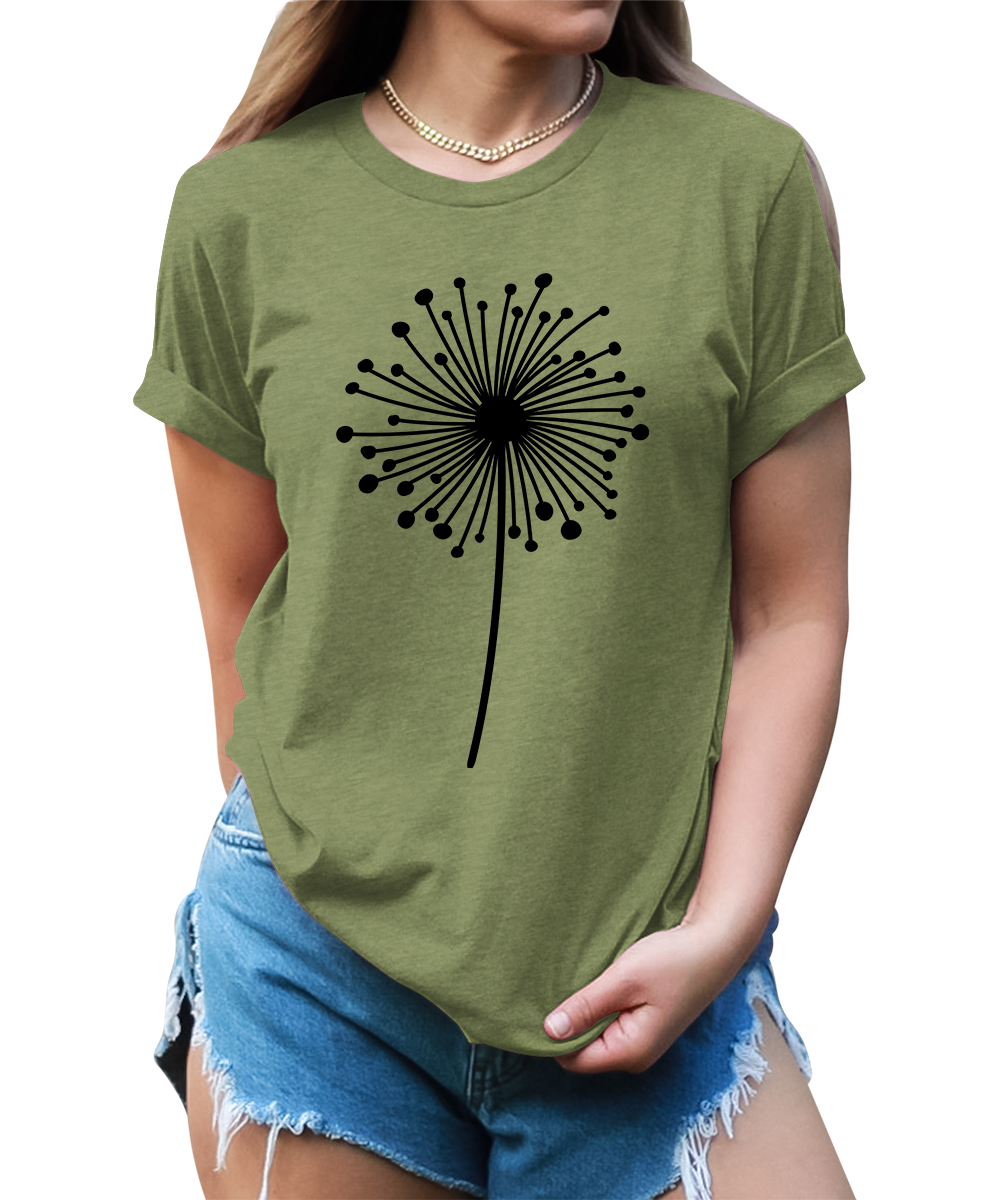 Women's Dandelion Graphic Shirts Wildflower Casual Summer Tops