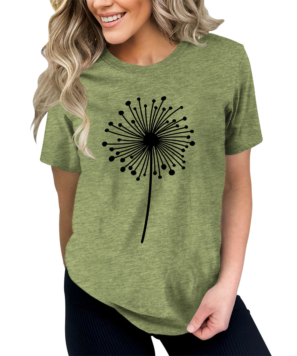 Women's Dandelion Graphic Shirts Wildflower Casual Summer Tops