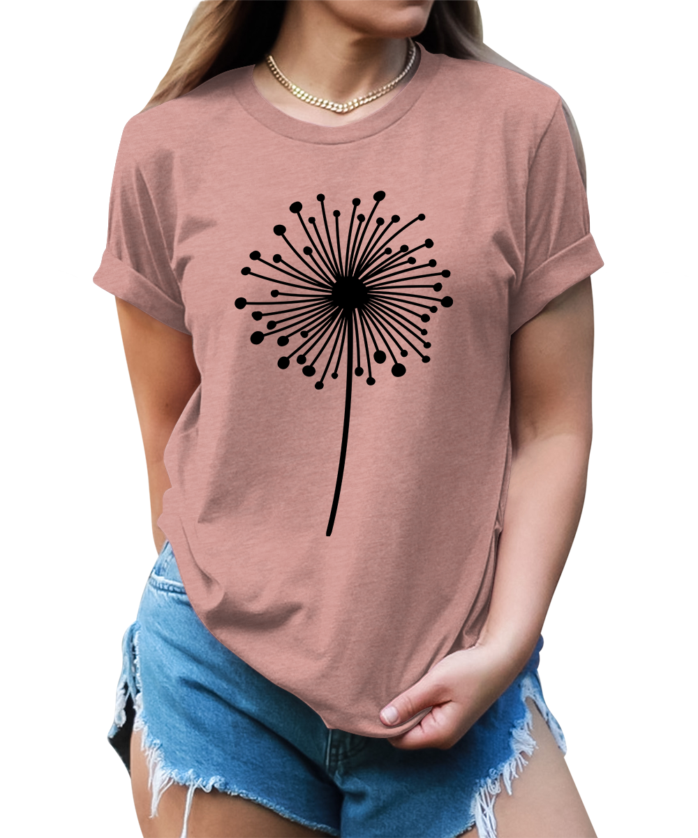Women's Dandelion Graphic Shirts Wildflower Casual Summer Tops