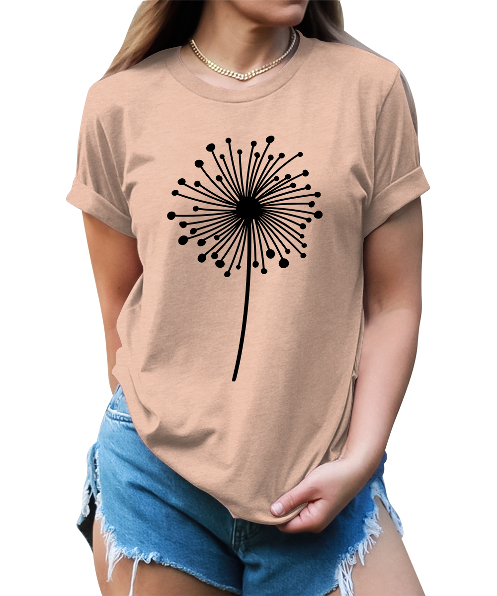 Women's Dandelion Graphic Shirts Wildflower Casual Summer Tops
