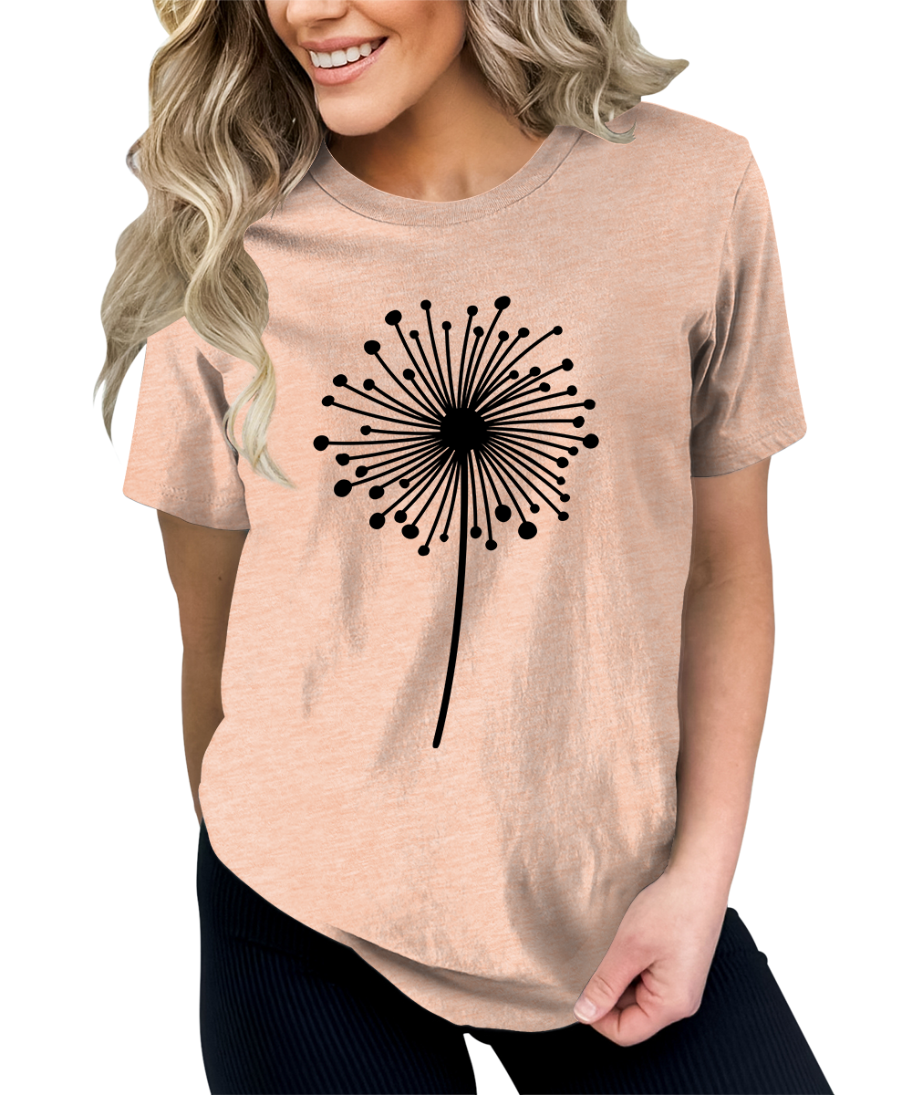 Women's Dandelion Graphic Shirts Wildflower Casual Summer Tops
