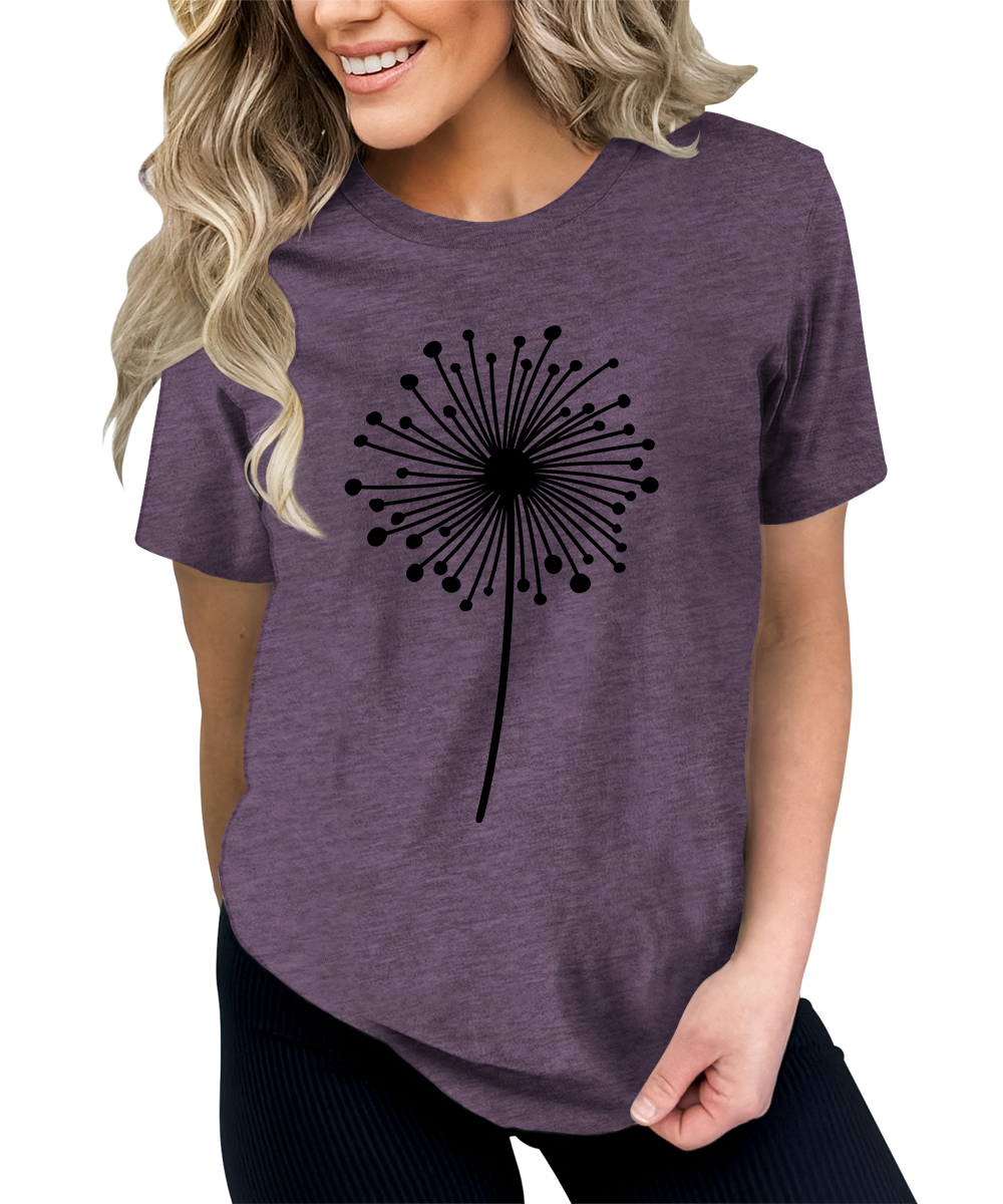 Women's Dandelion Graphic Shirts Wildflower Casual Summer Tops