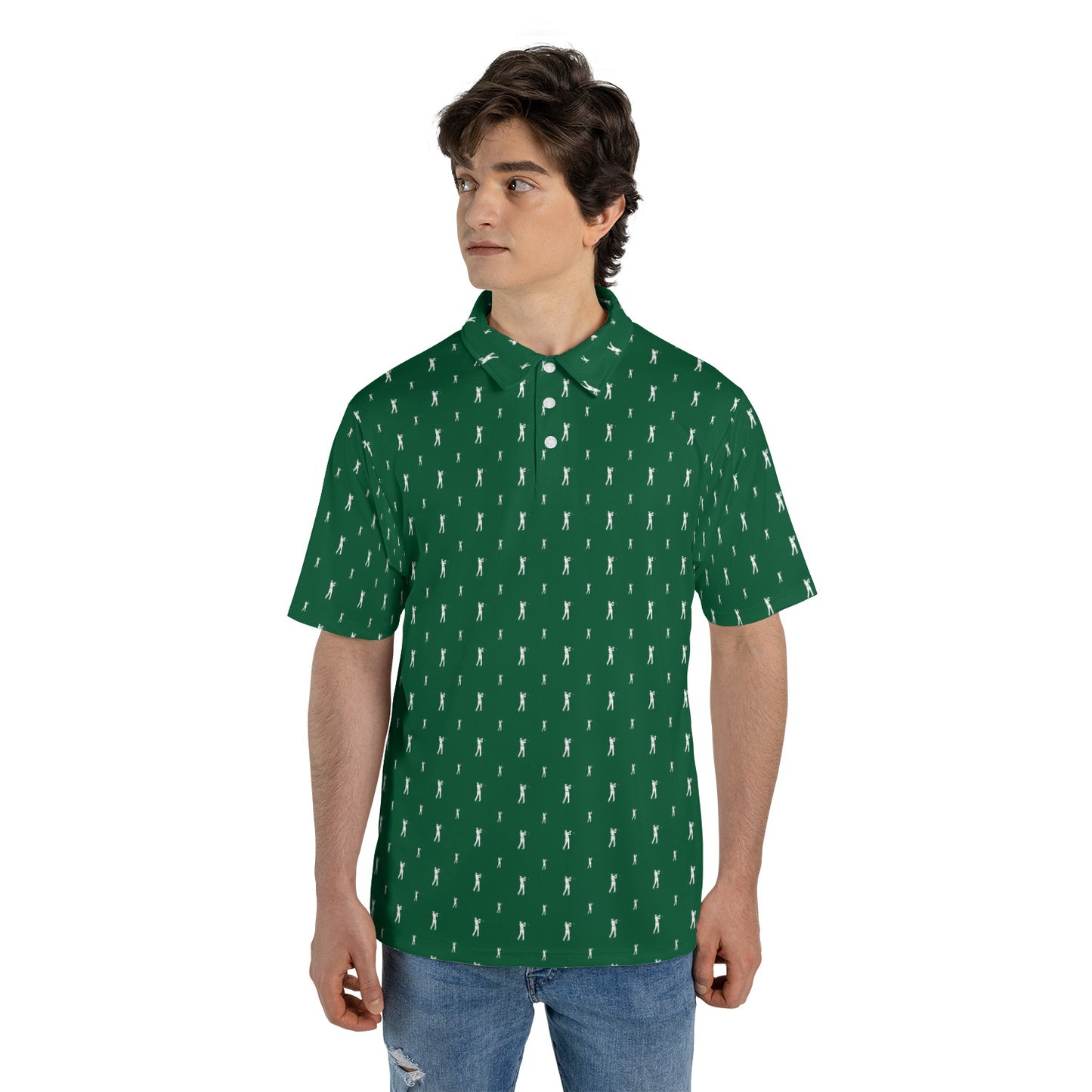 Mens Golf Polo Shirts Green Short Sleeve Dry Fit Performance Moisture Wicking Casual Golf Shirts for Men