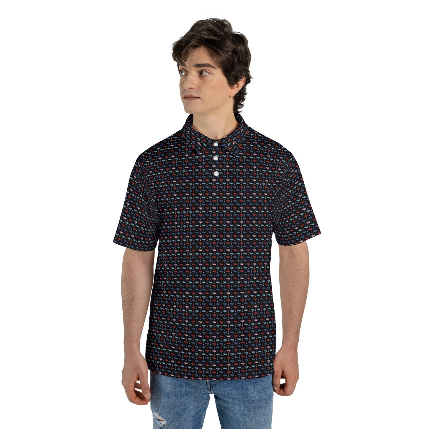 Mens Golf Polo Shirts Funny Boats And Hoes Short Sleeve Dry Fit Performance Moisture Wicking Casual Golf Shirts for Men