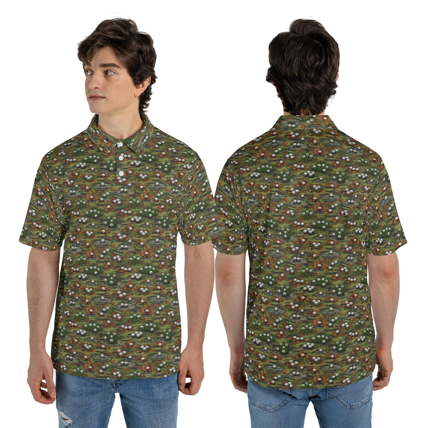 Men's Golf Polo Shirts Funny Golf Shirts for Men Performance Moisture Wicking Quick Dry Athletic Short Sleeve Shirts