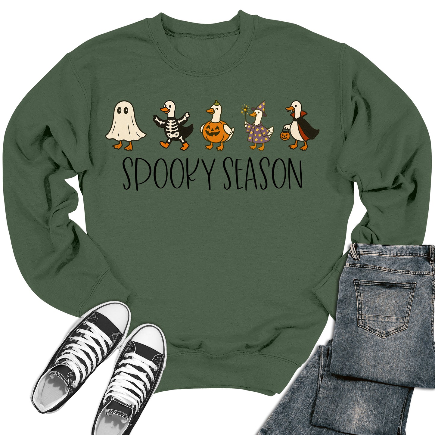 Women's Spooky Season Funny Goose Crewneck Sweatshirt