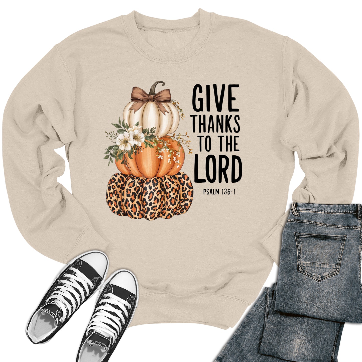 Women's Give Thanks to the Lord Crewneck Sweatshirt