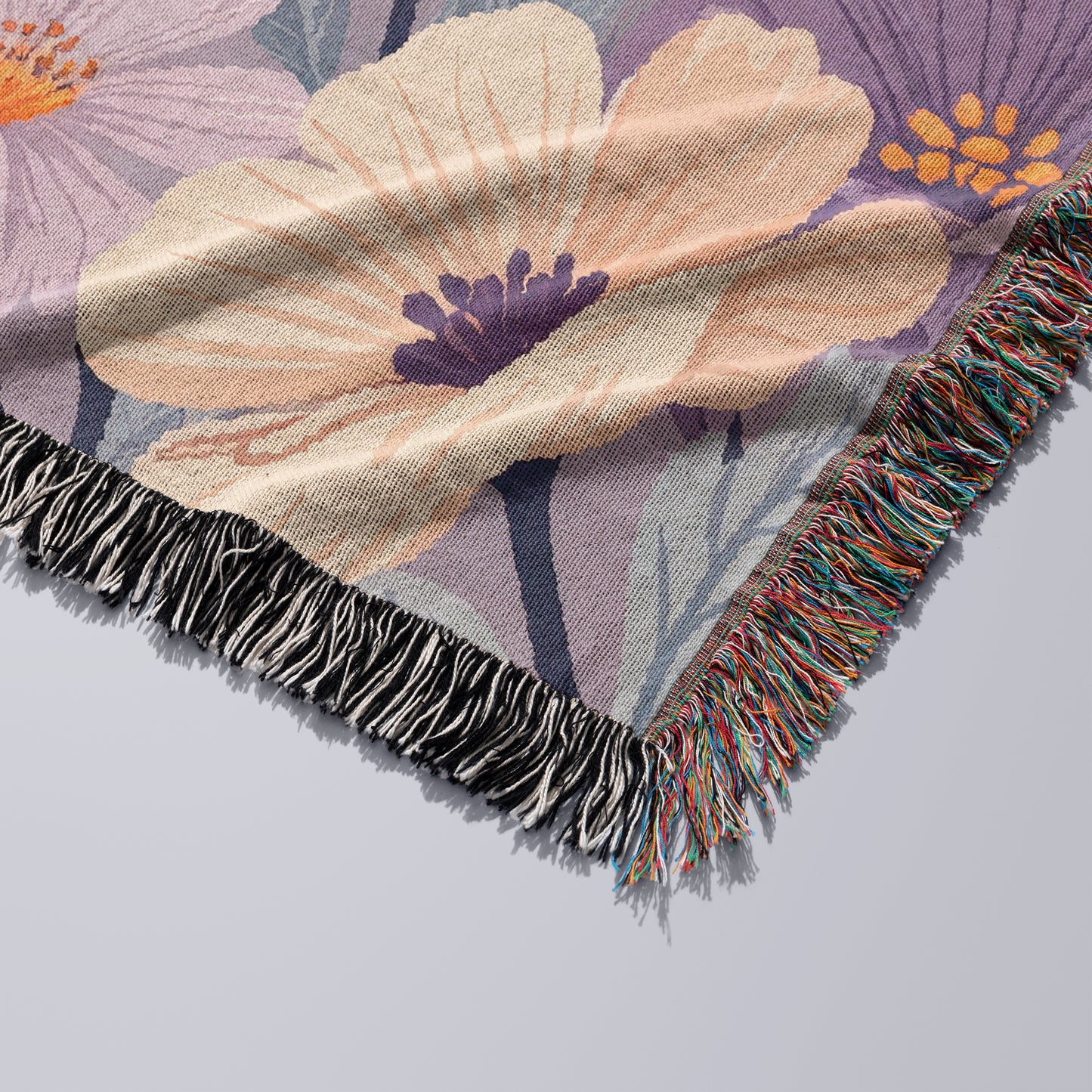 Mom Love You Floral Gift for Mother's Day Gift Purple Woven Blanket - Ships Free
