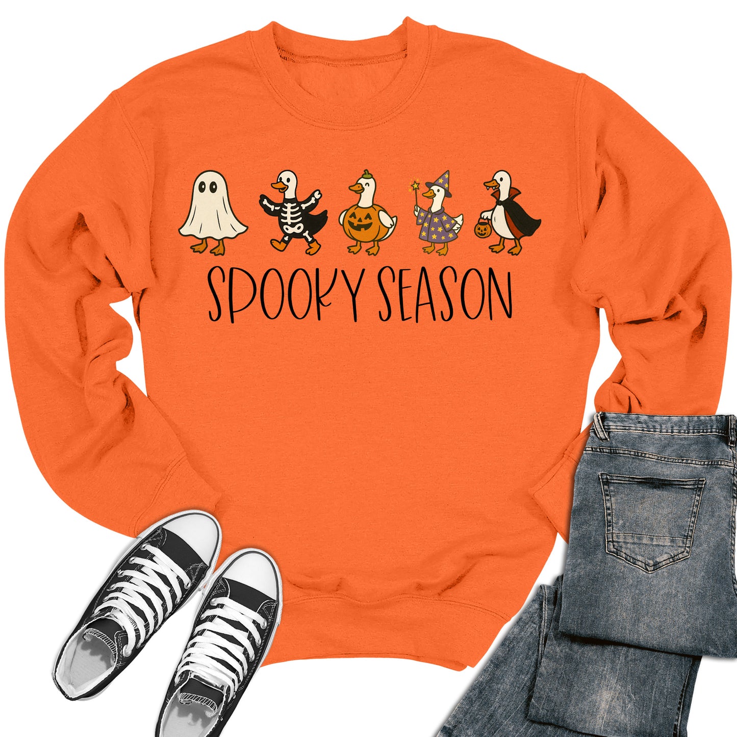 Women's Spooky Season Funny Goose Crewneck Sweatshirt