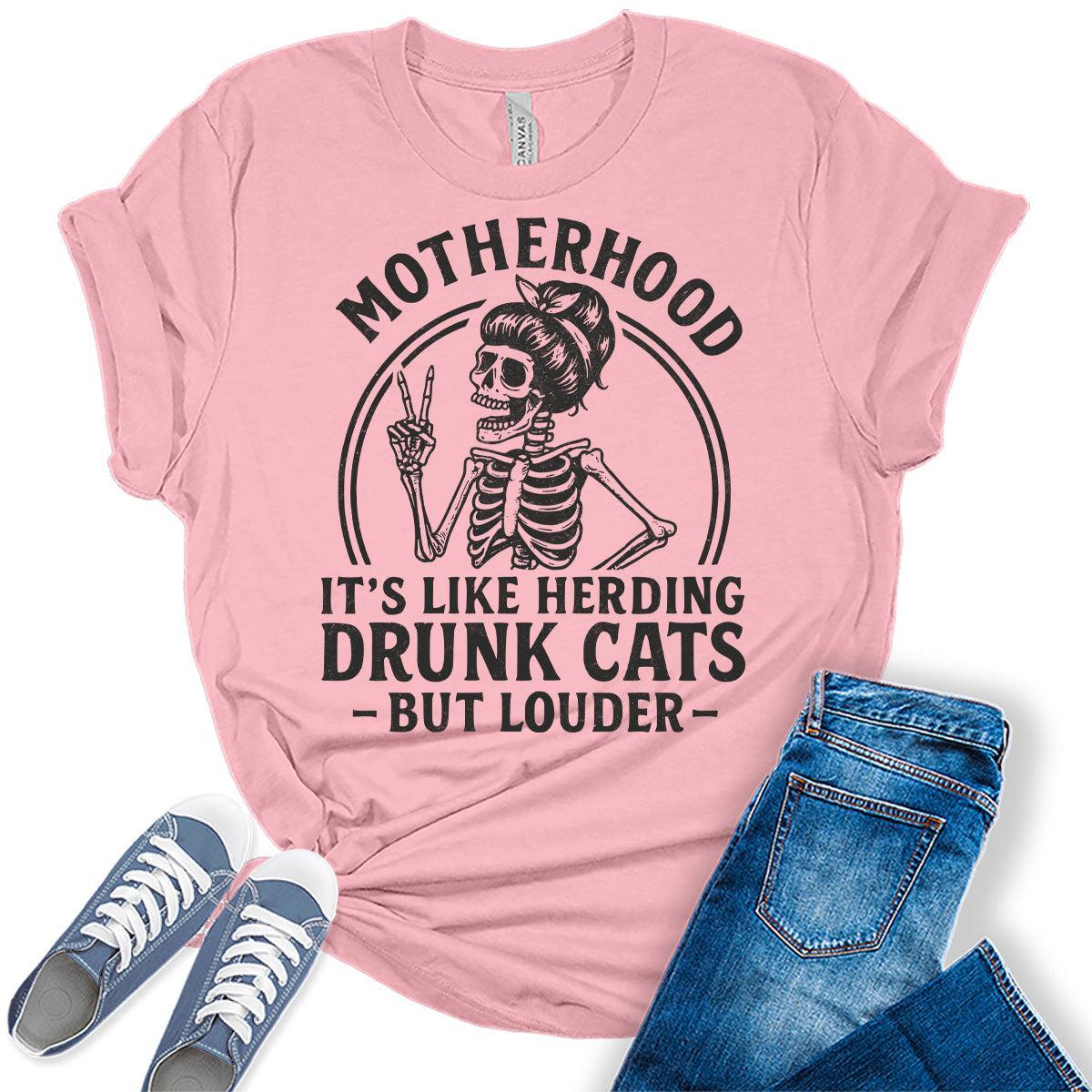 Mom Shirt Funny Womens Motherhood Graphic Tees Bella Plus Size Casual Tops