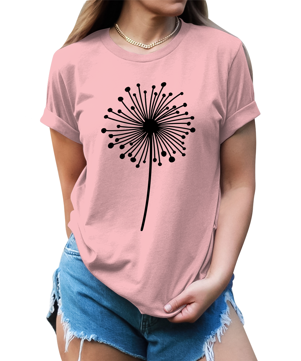Women's Dandelion Graphic Shirts Wildflower Casual Summer Tops