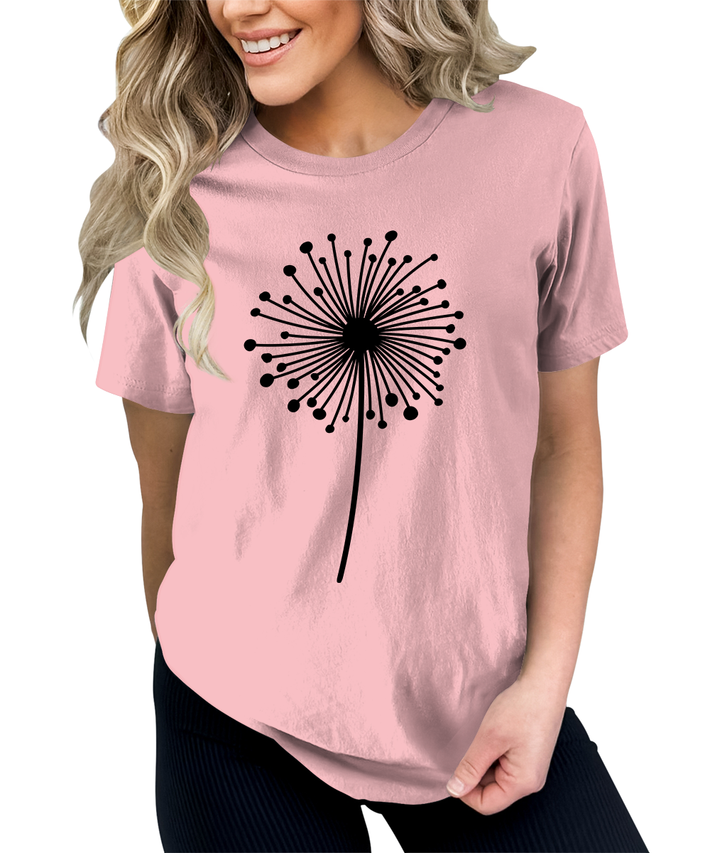 Women's Dandelion Graphic Shirts Wildflower Casual Summer Tops