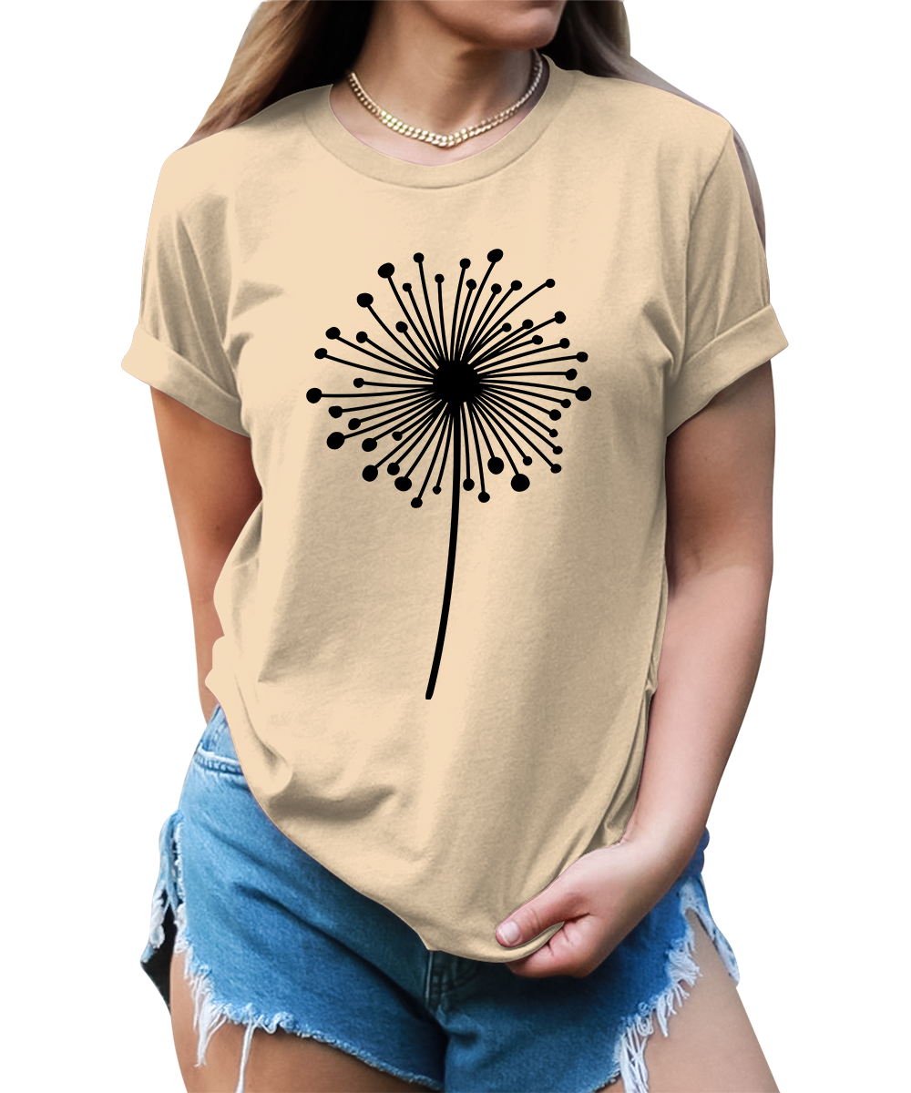 Women's Dandelion Graphic Shirts Wildflower Casual Summer Tops