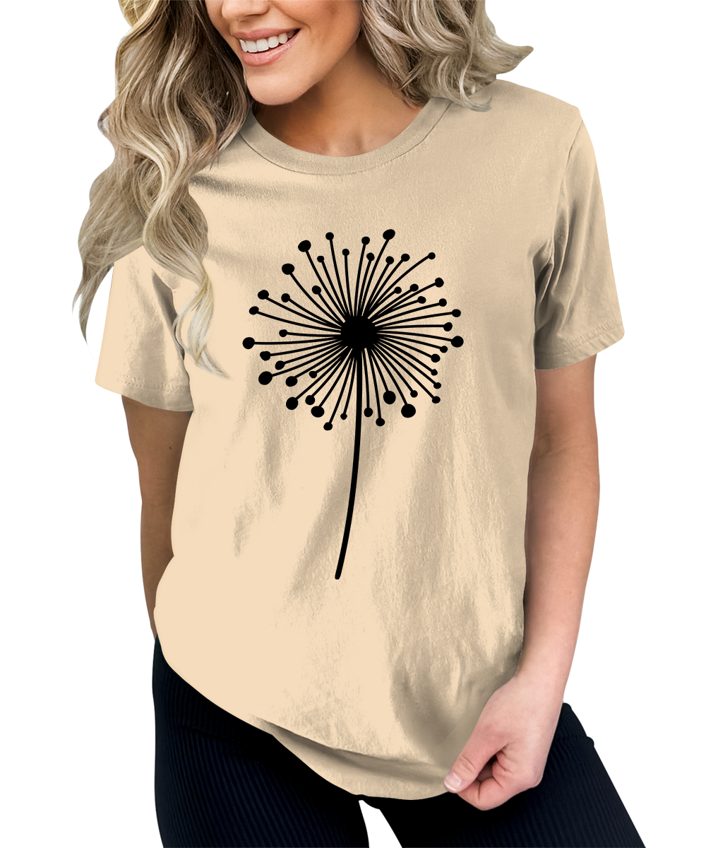 Women's Dandelion Graphic Shirts Wildflower Casual Summer Tops