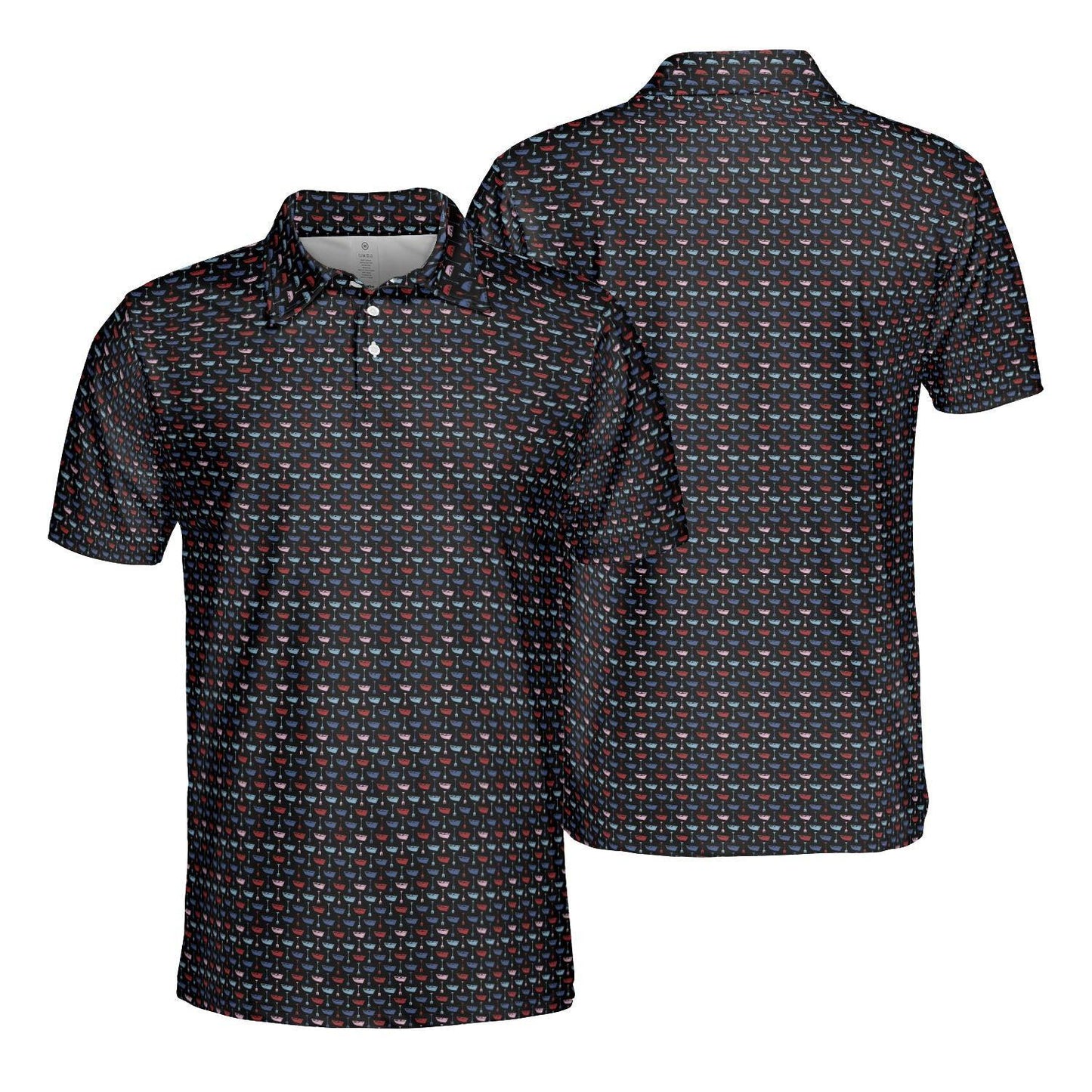 Mens Golf Polo Shirts Funny Boats And Hoes Short Sleeve Dry Fit Performance Moisture Wicking Casual Golf Shirts for Men