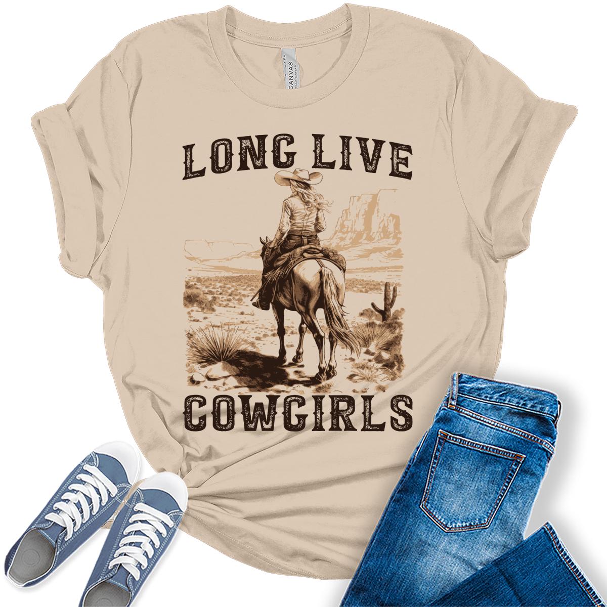 Long Live Cowgirls Tshirt Western Shirts for Women Country Concert Top
