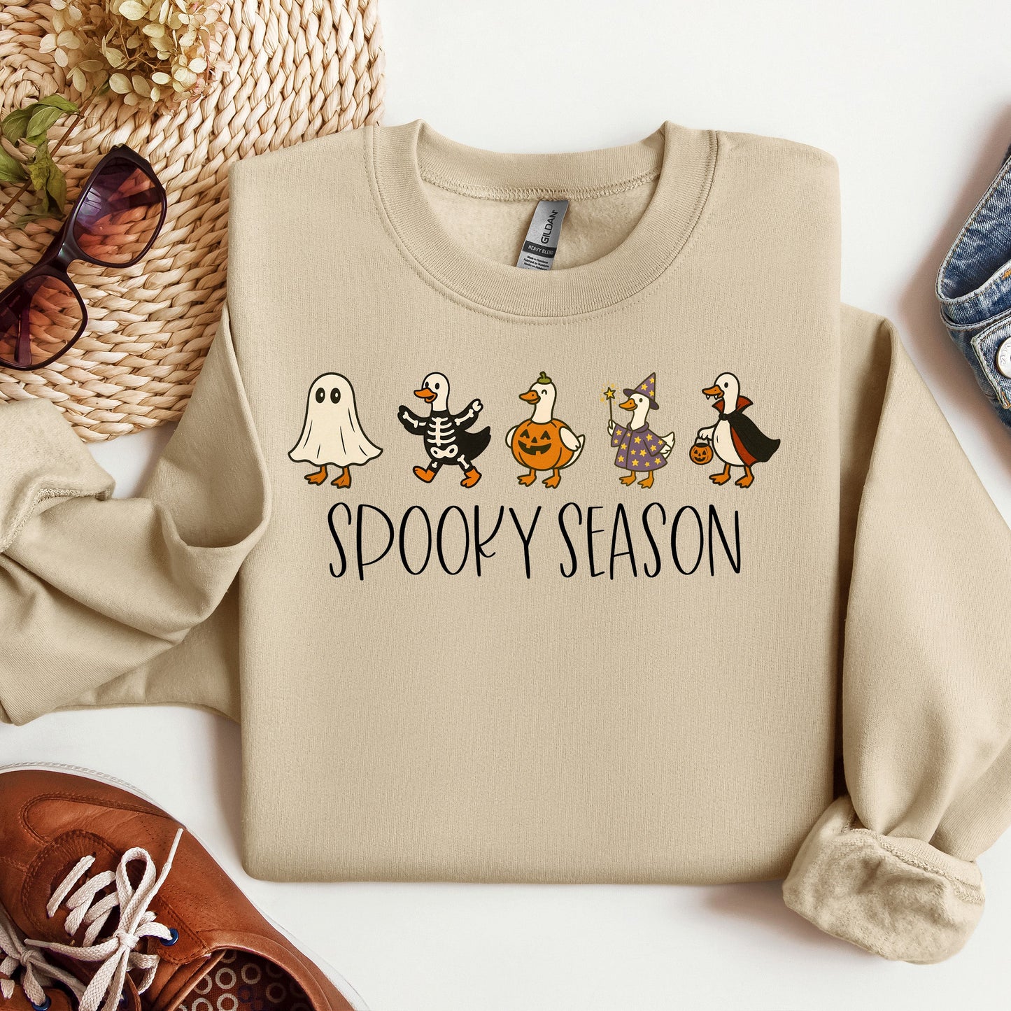 Women's Spooky Season Funny Goose Crewneck Sweatshirt