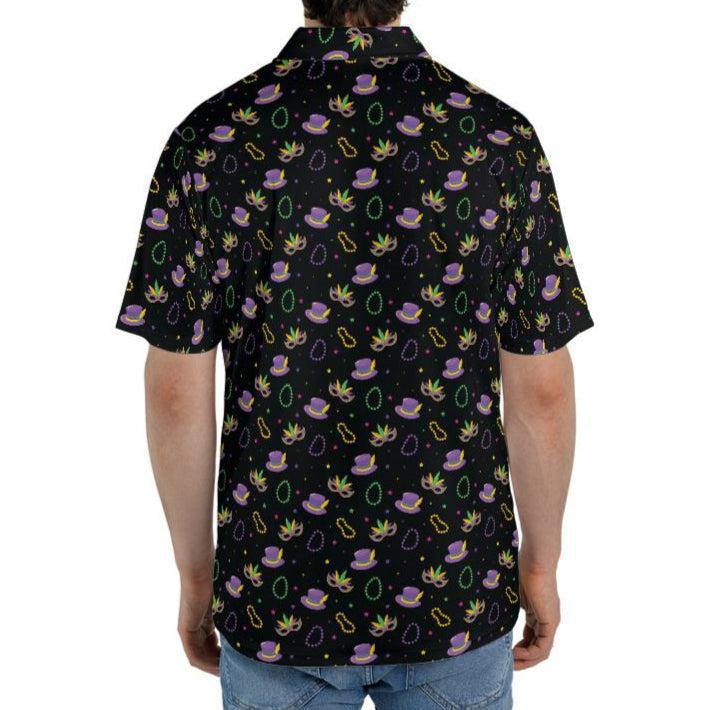 Mardi Gras Polo Shirts for Men Carnival Party Shirt Moisture Wicking Short Sleeve Golf Shirt