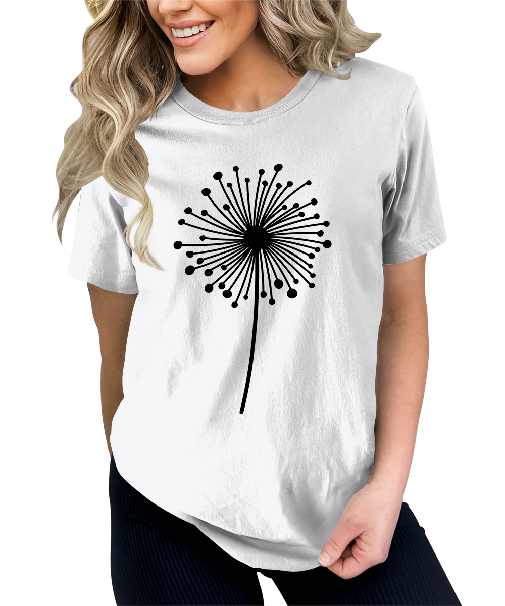Women's Dandelion Graphic Shirts Wildflower Casual Summer Tops