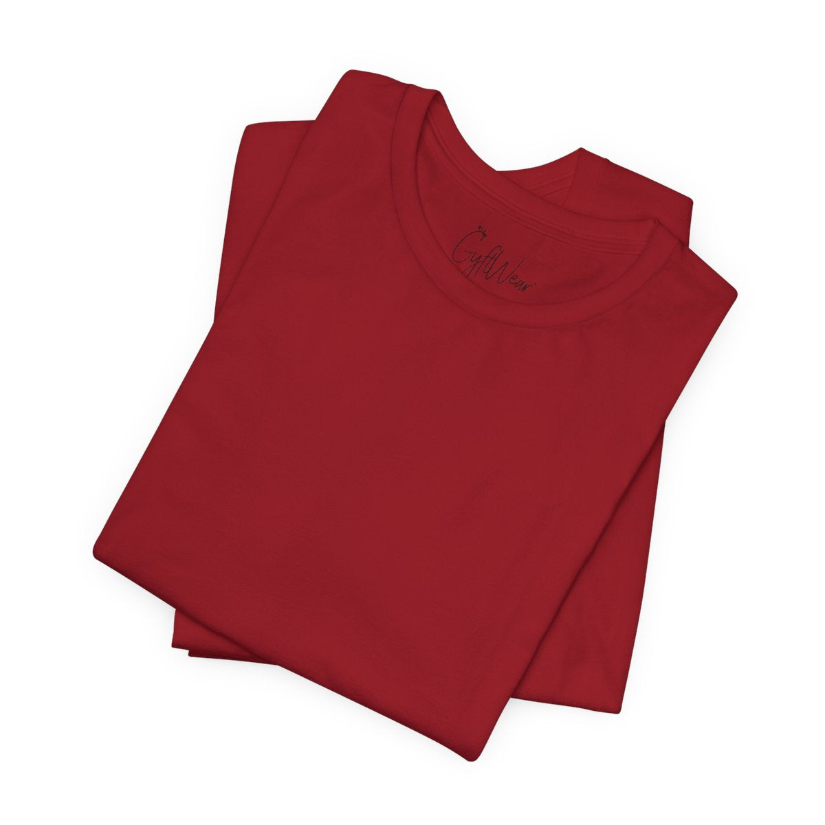 Women's Christmas Shirt Plain Canvas Red folded neck label view