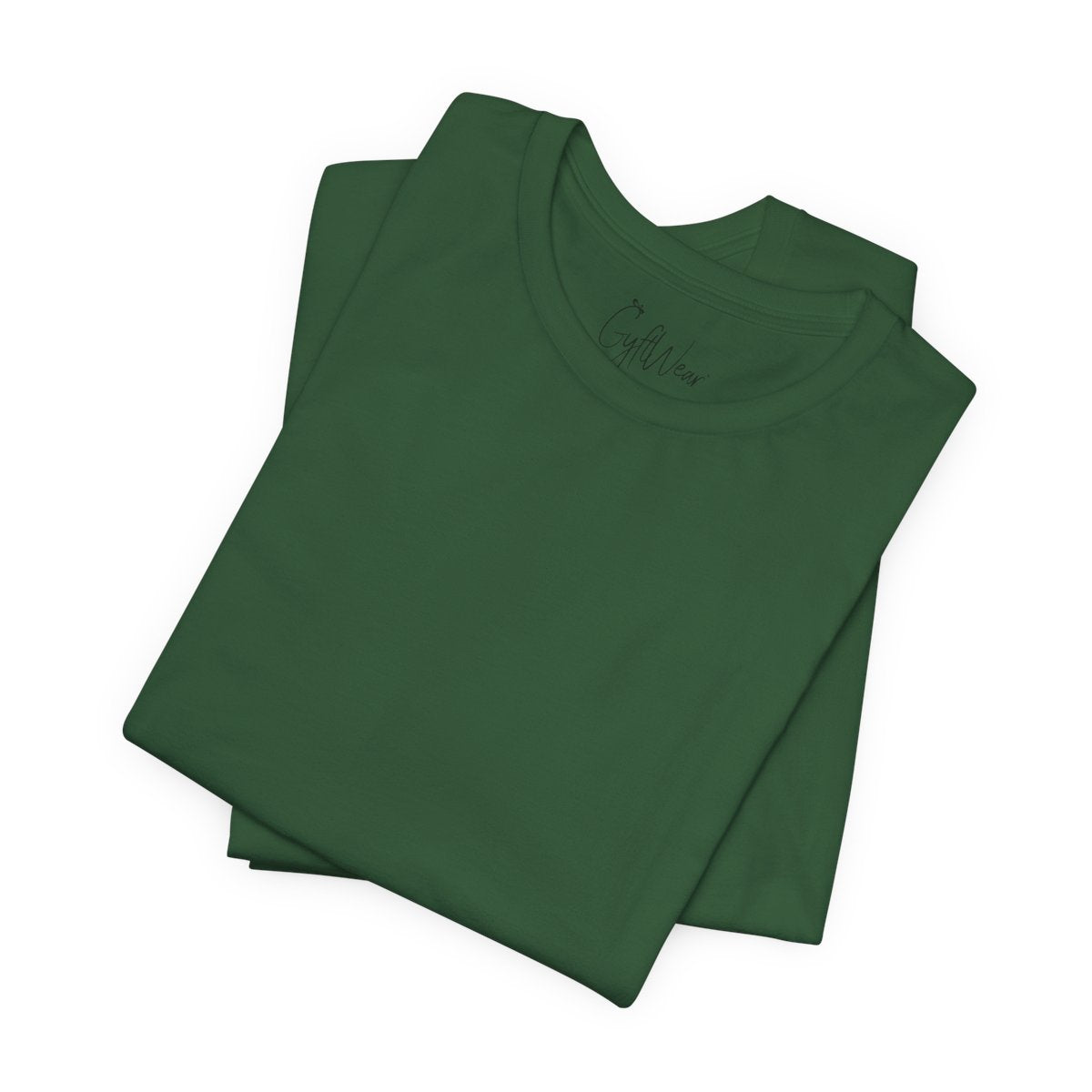 Women's Christmas Shirt Plain Evergreen folded neck label view