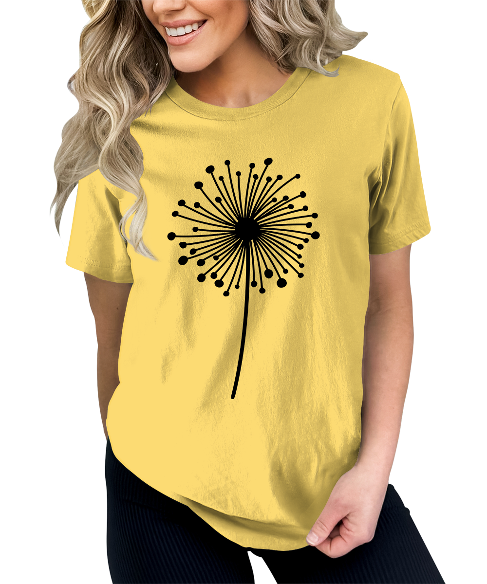 Women's Dandelion Graphic Shirts Wildflower Casual Summer Tops