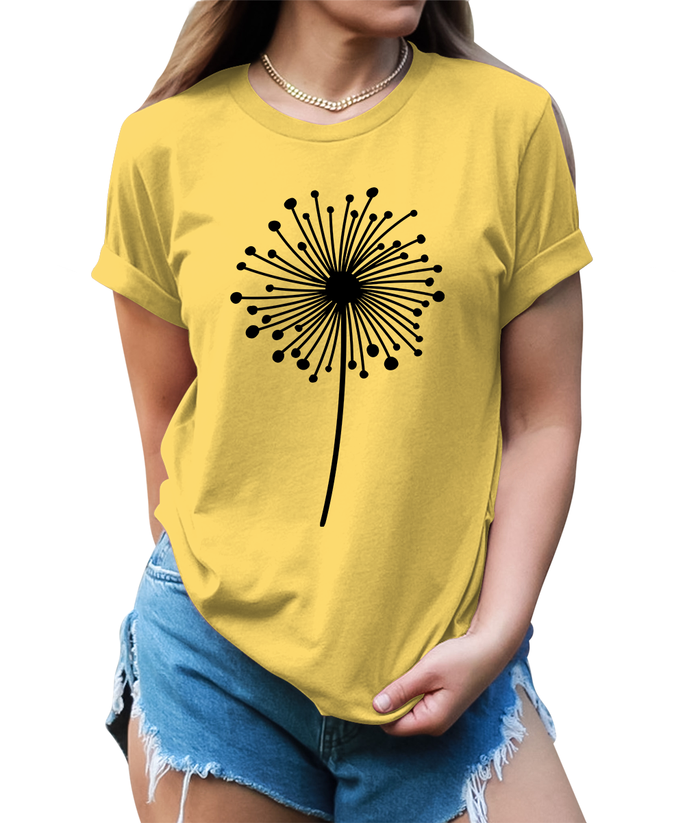 Women's Dandelion Graphic Shirts Wildflower Casual Summer Tops