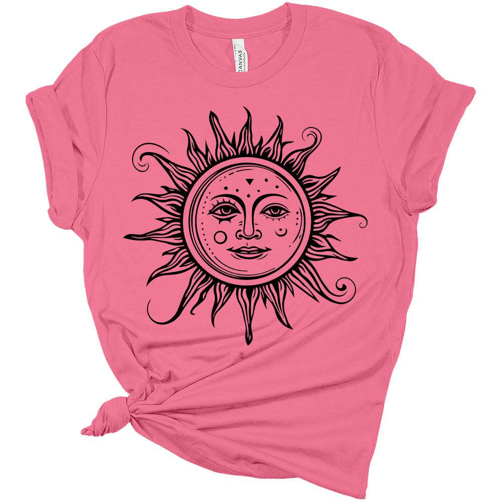 Womens Mandala Sun Shirt Casual Ladies Cute Graphic Tees Spring Short Sleeve Plus Size Summer Tops
