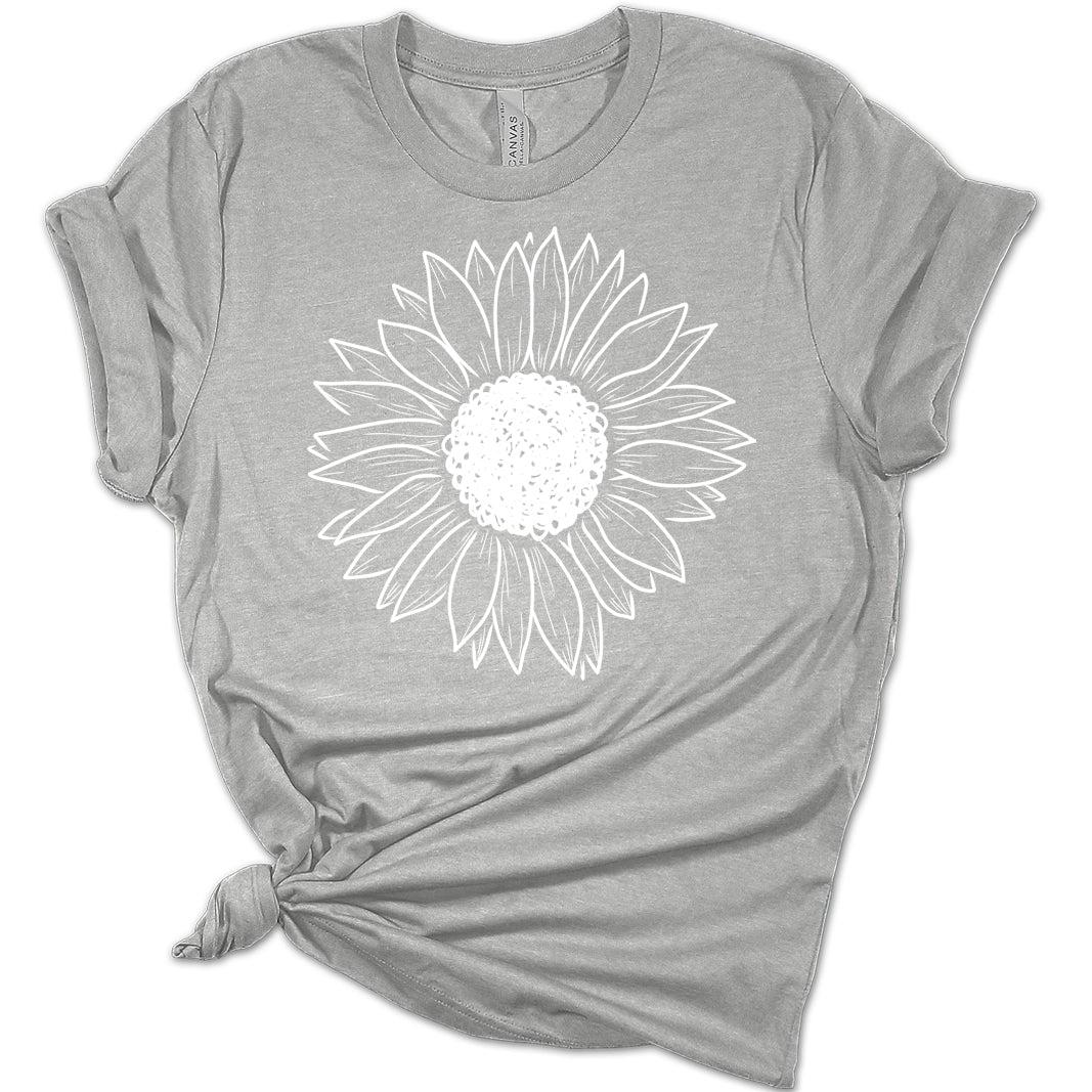 Womens Summer Sunflower Cute Graphic Tee