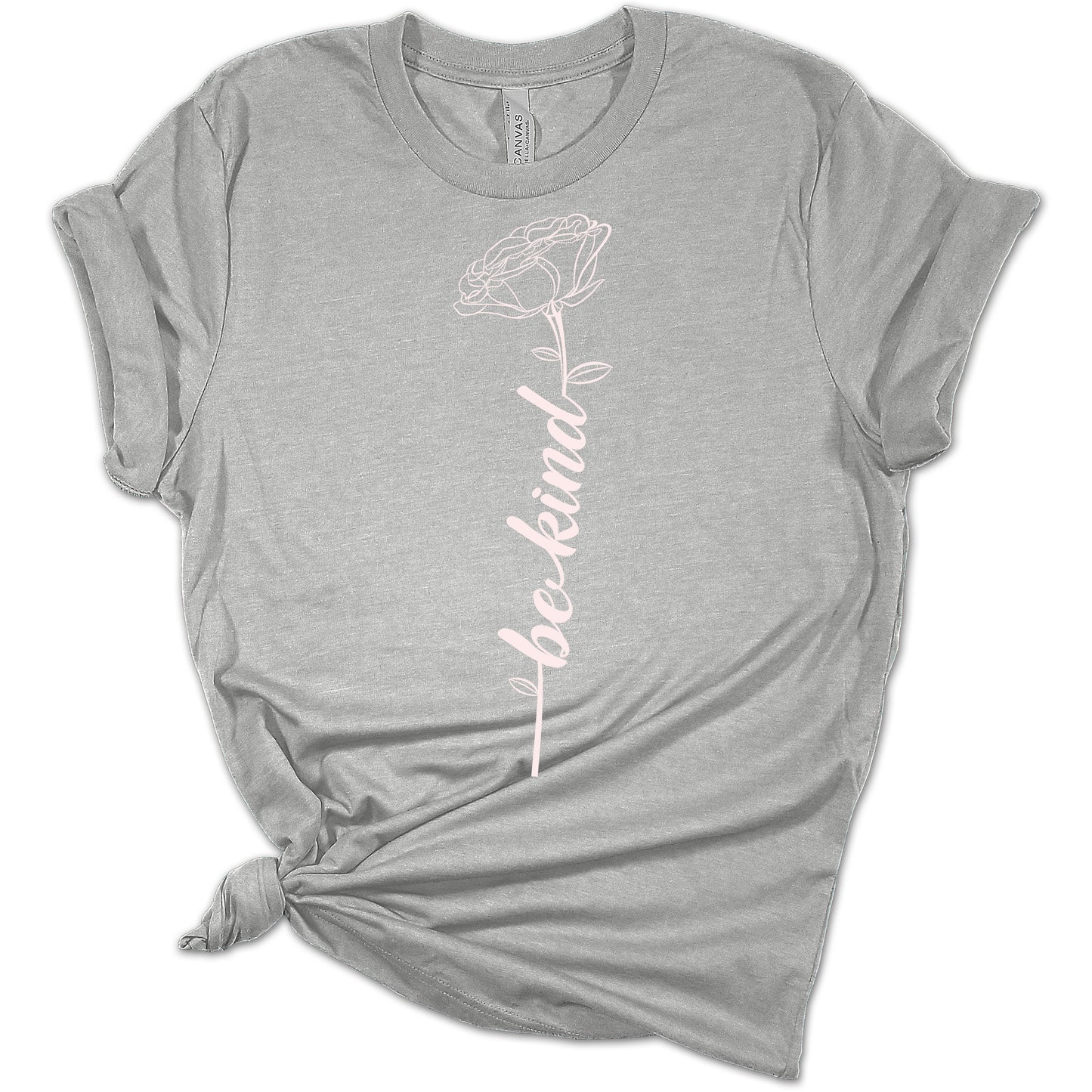 Women's Graphic Shirt Be Kind Flower Bella Short Sleeve Summer T-Shirt