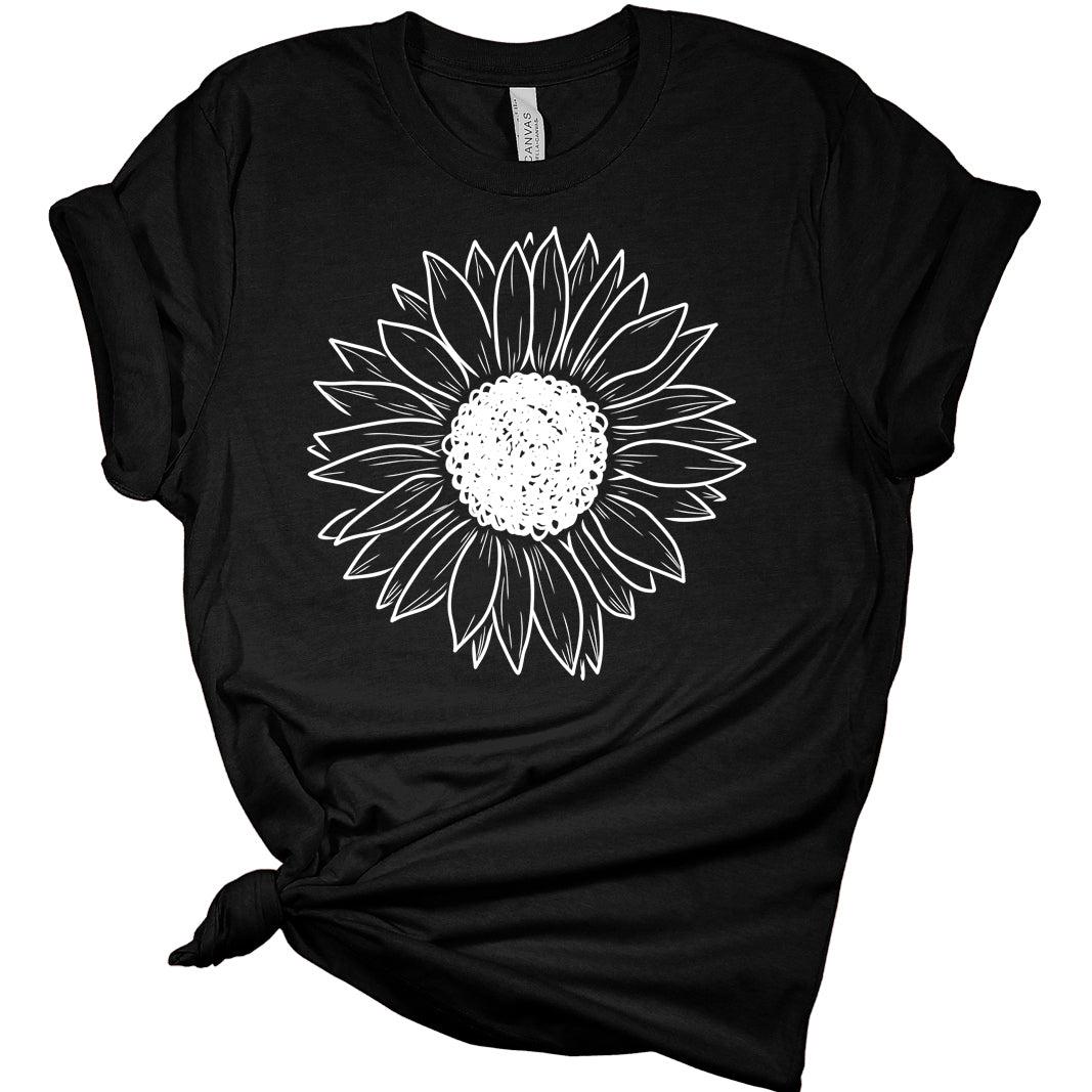 Womens Summer Sunflower Cute Graphic Tee